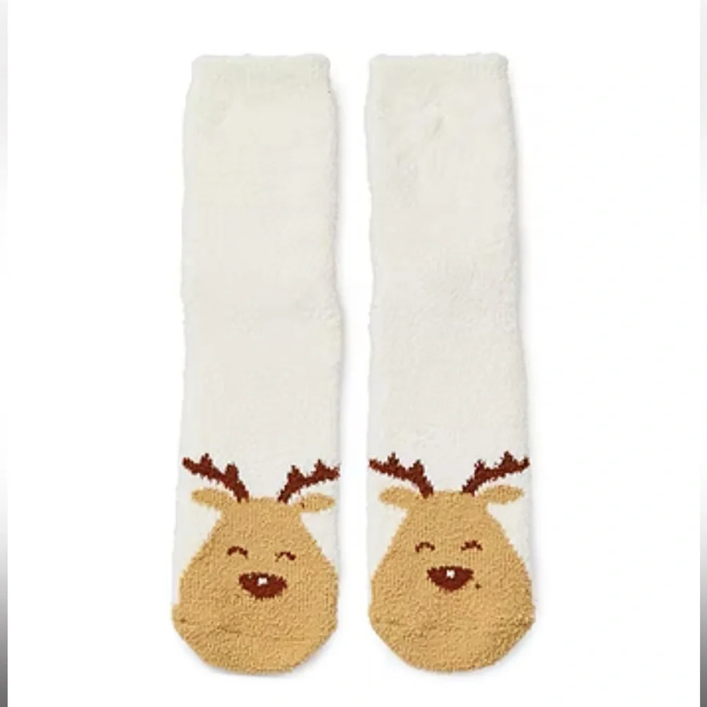North Pole Trading Co. Reindeer Family Unisex Kid 1 Pair Slipper Socks